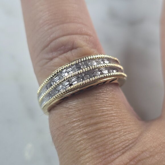 Womens Vintage Estate 10K Yellow Gold Diamond MOM Heart Ring 3.0g E4634 - Picture 7 of 7